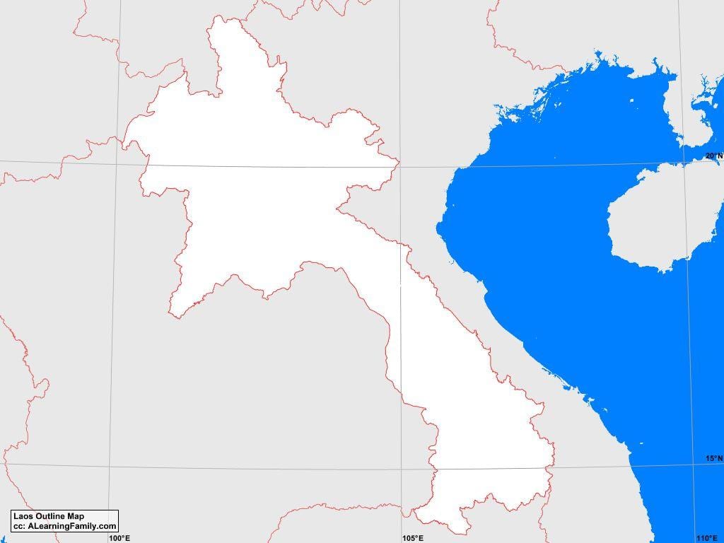 Карта Лаос контур
