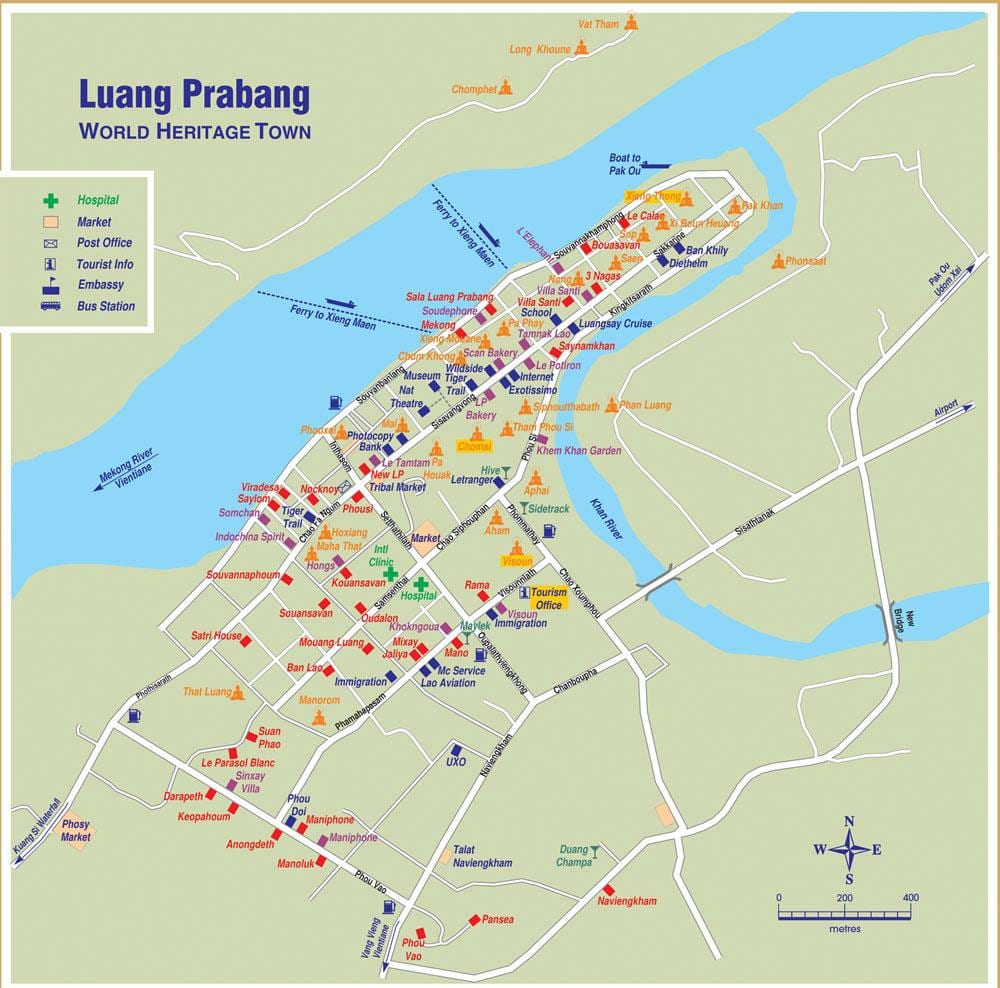 Карта luang prabang Лаос