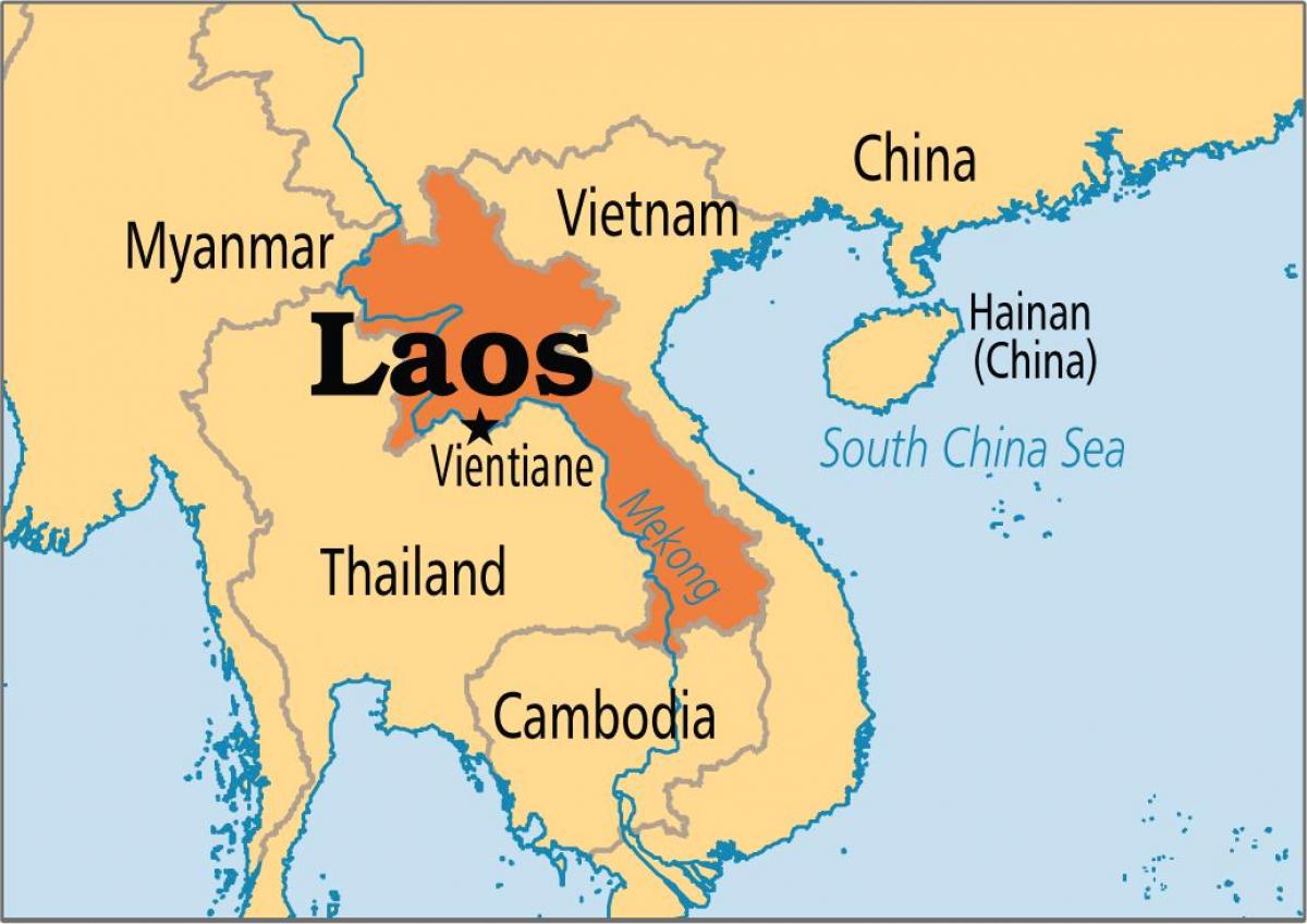 країна Лаос на карті світу