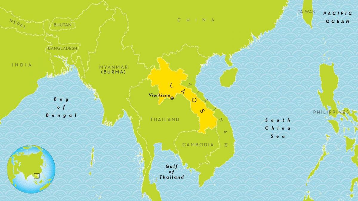 розташування Лаос на карті світу