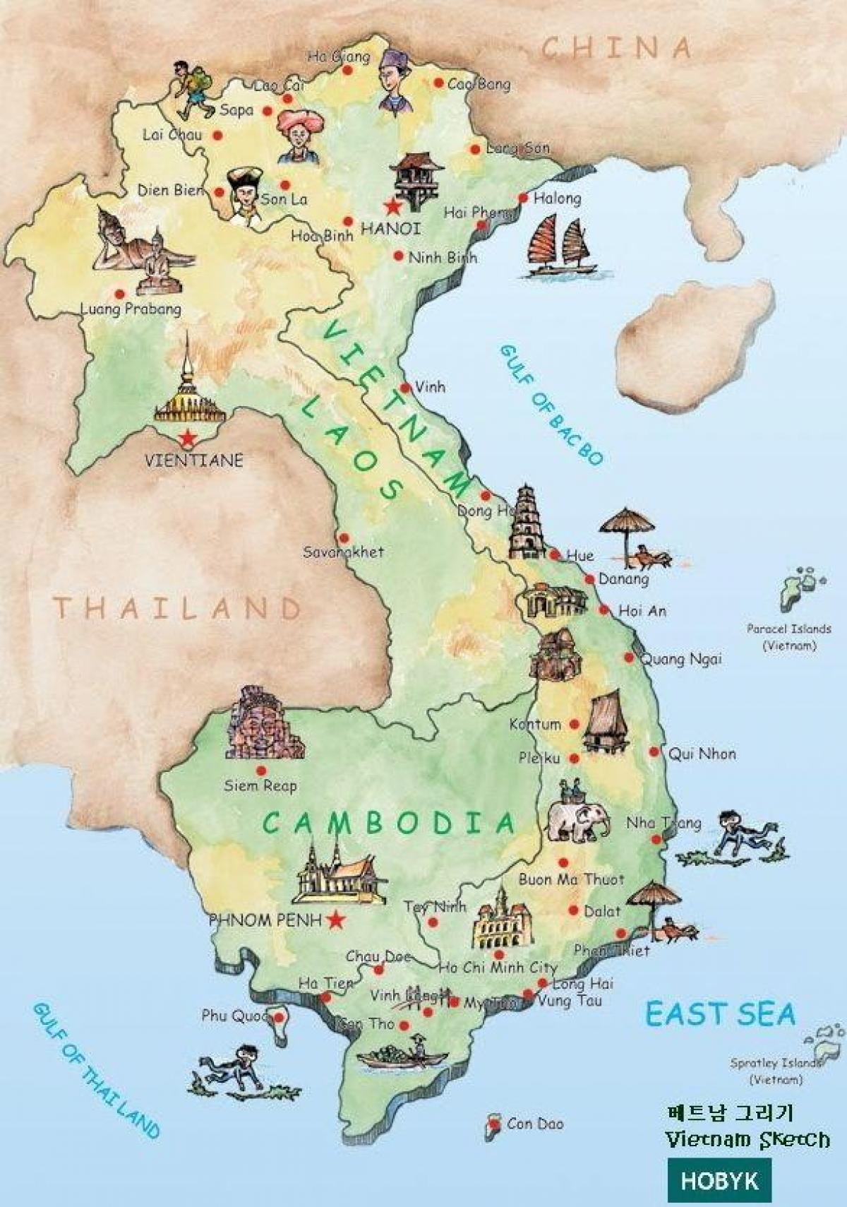 Лаос пам'ятки на карті