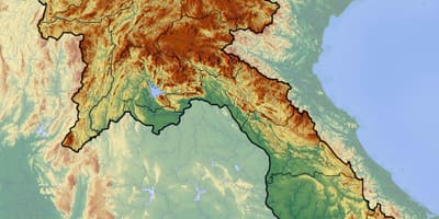 Карта топографічна Лаос