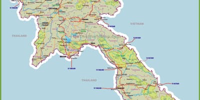 Лаос пам'ятки на карті