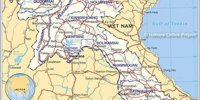 Карта Лаос і навколишніх країн