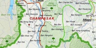 Карта тямпасак Лаосу